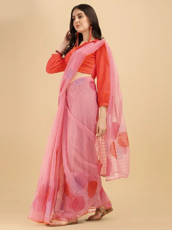 Suha_Womens_Fashion_Ethnic_Pink_Color_Saree