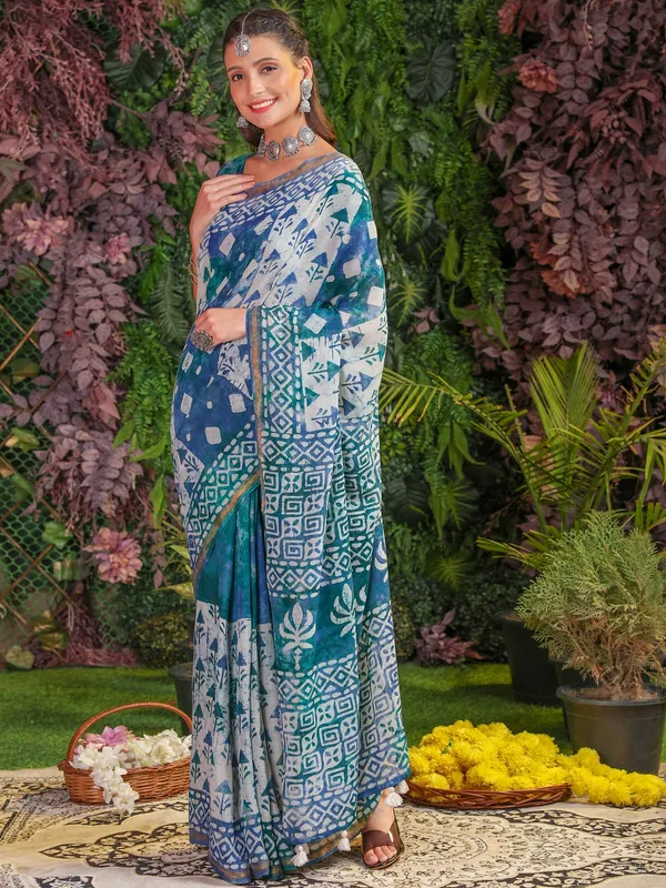 Suha_Womens_Fashion_Ethnic_Blue_Color_Saree