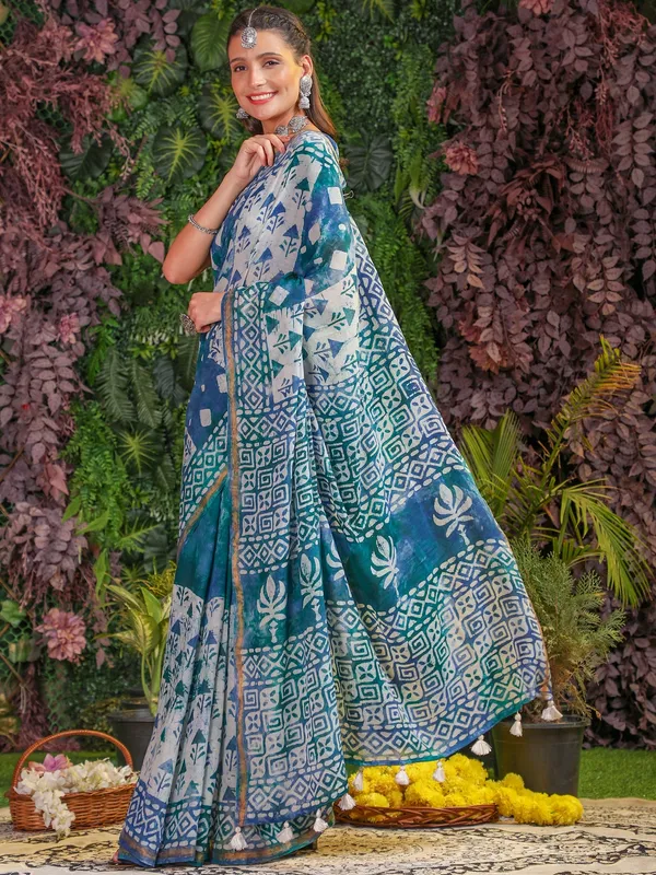Suha_Womens_Fashion_Ethnic_Blue_Color_Saree