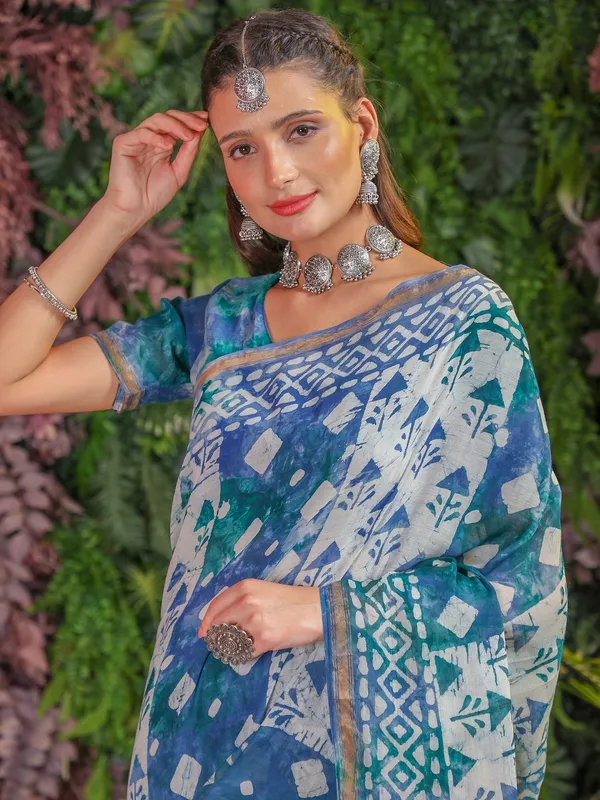 Suha_Womens_Fashion_Ethnic_Blue_Color_Saree