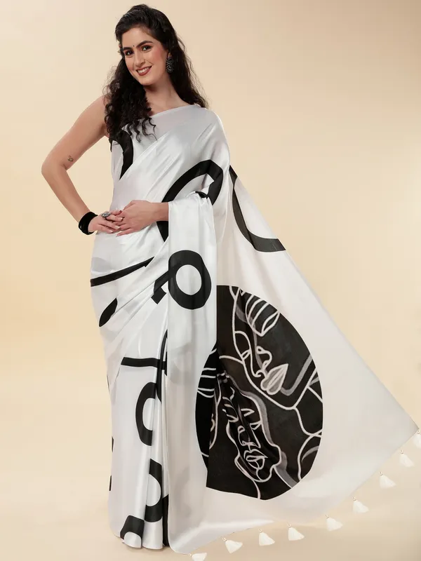 Suha_Womens_Fashion_Ethnic_Black_&_White_Color_Saree