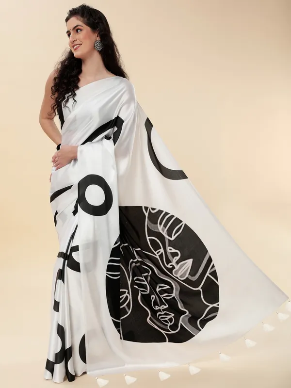 Suha_Womens_Fashion_Ethnic_Black_&_White_Color_Saree