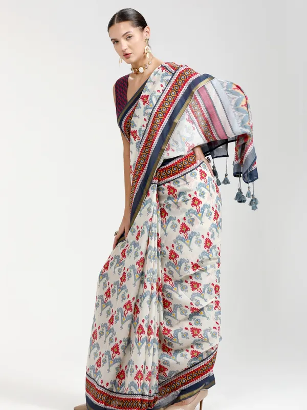 Suha_Womens_Fashion_Ethnic_White_Color_Saree