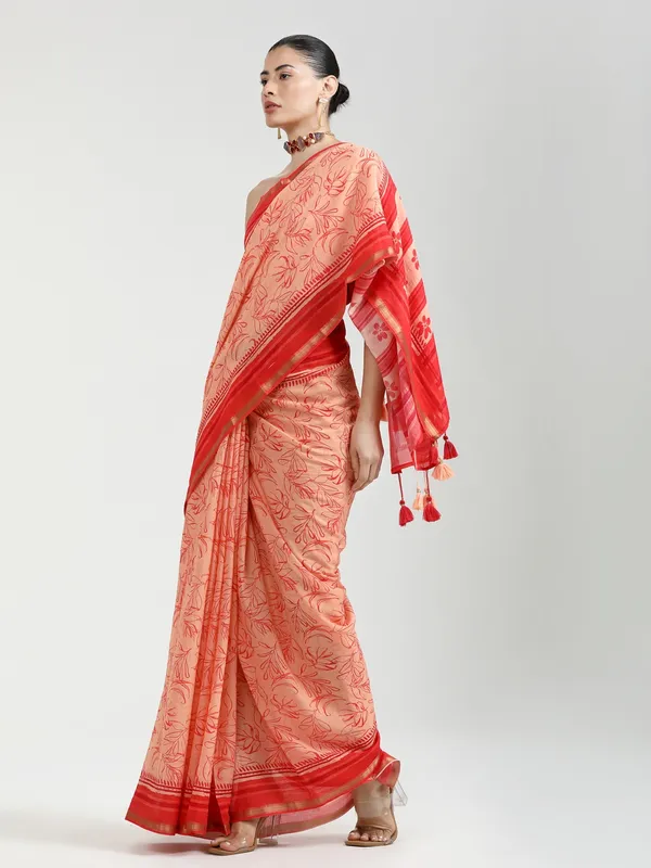 Suha_Womens_Fashion_Ethnic_Peach_Color_Saree