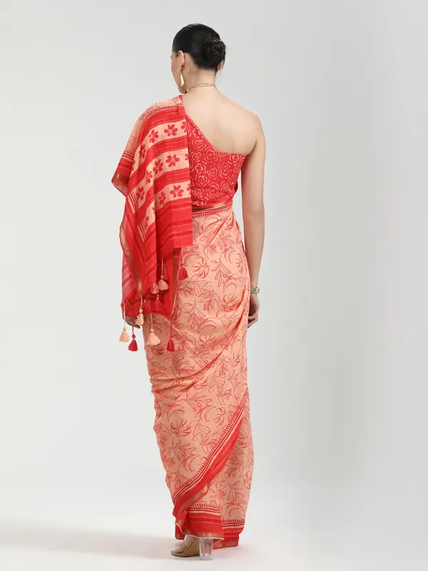 Suha_Womens_Fashion_Ethnic_Peach_Color_Saree