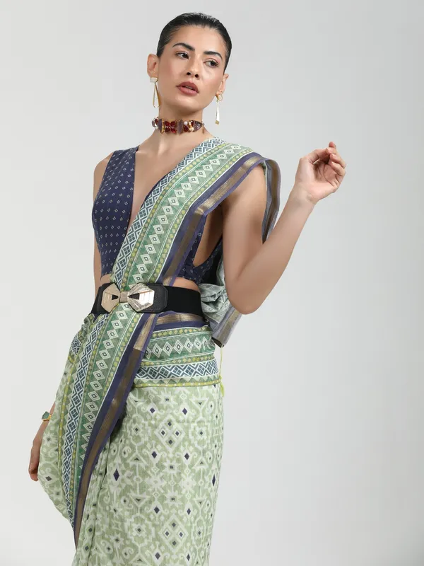 Suha_Womens_Fashion_Ethnic_Green_Color_Saree
