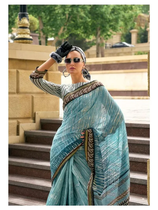 Suha_Womens_Fashion_Ethnic_Blue_Color_Saree