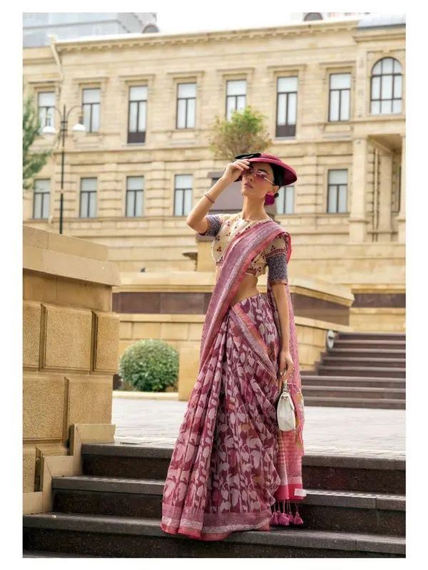 Suha_Womens_Fashion_Ethnic_Mauve_Color_Saree