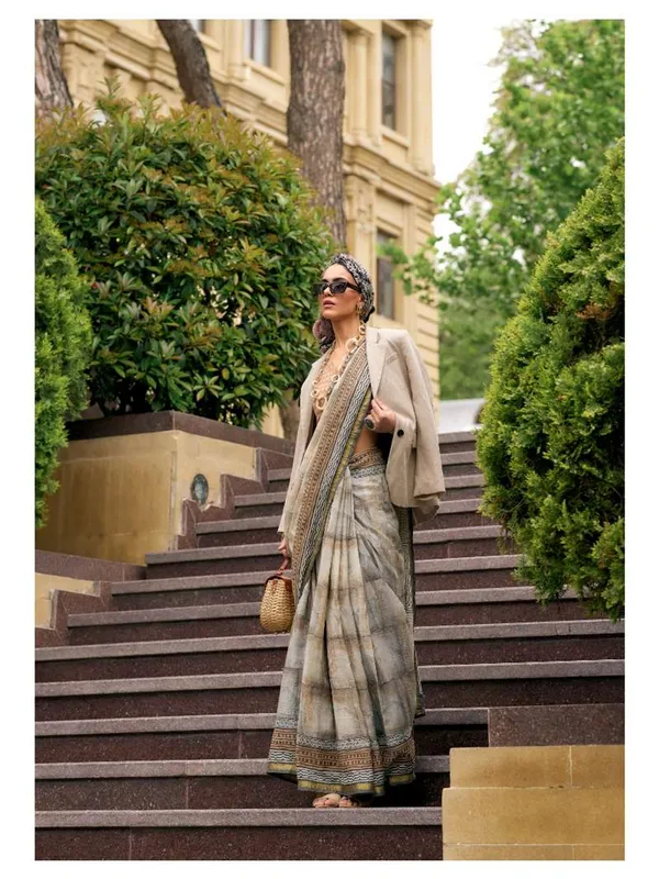 Suha_Womens_Fashion_Ethnic_Grey_Color_Saree