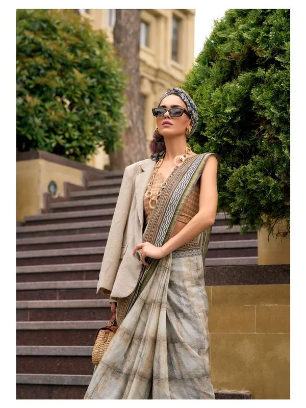 Suha_Womens_Fashion_Ethnic_Grey_Color_Saree