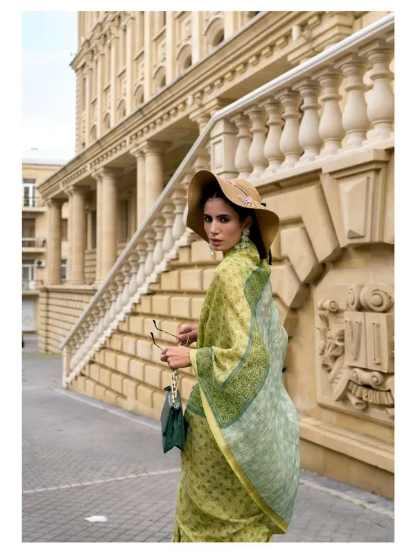 Suha_Womens_Fashion_Ethnic_Green_Color_Saree