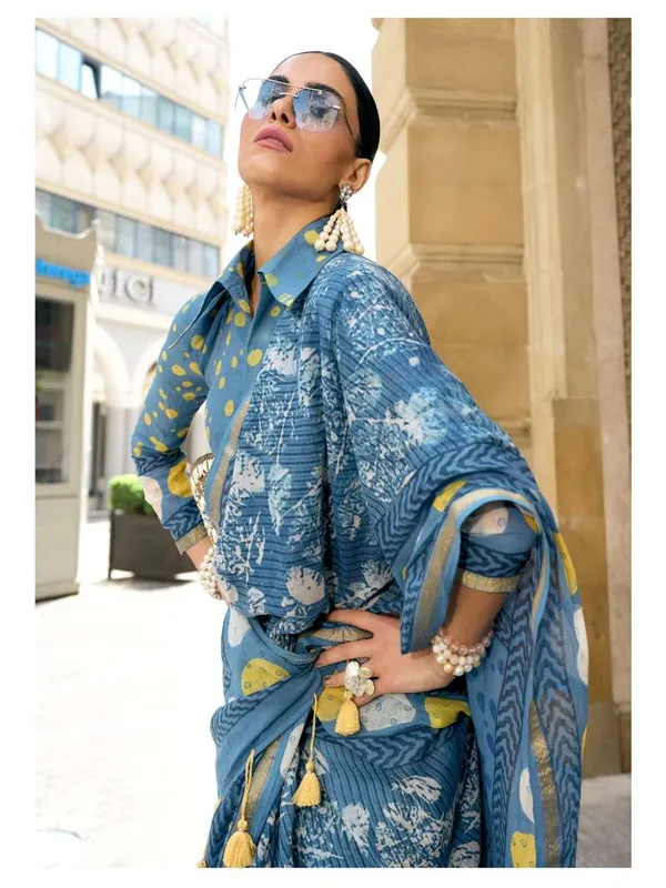 Suha_Womens_Fashion_Ethnic_Blue_Color_Saree