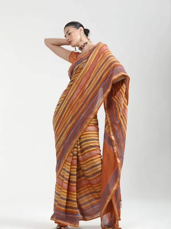 Suha_Womens_Fashion_Ethnic_Mustard_Color_Saree