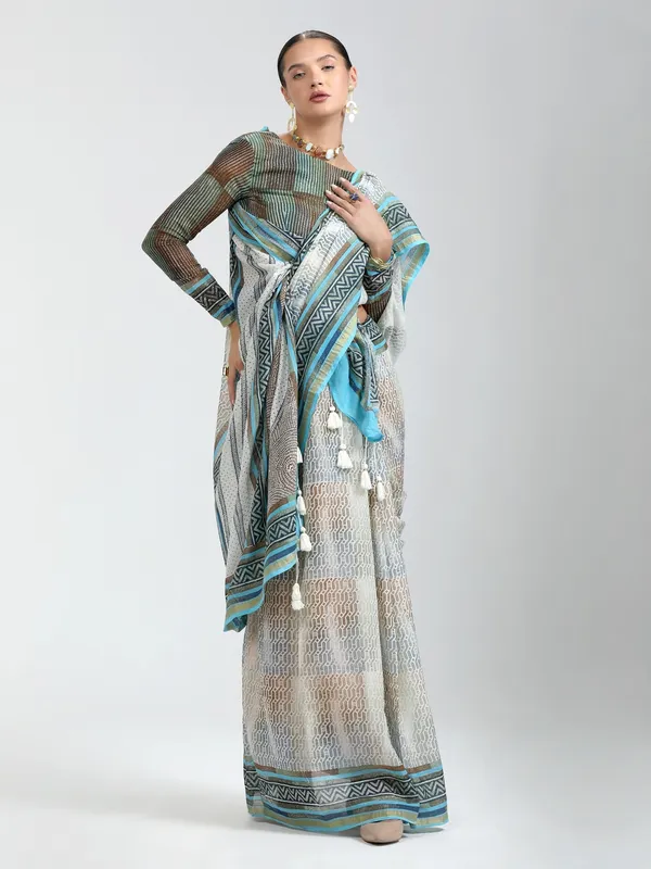 Suha_Womens_Fashion_Ethnic_Grey_Color_Saree