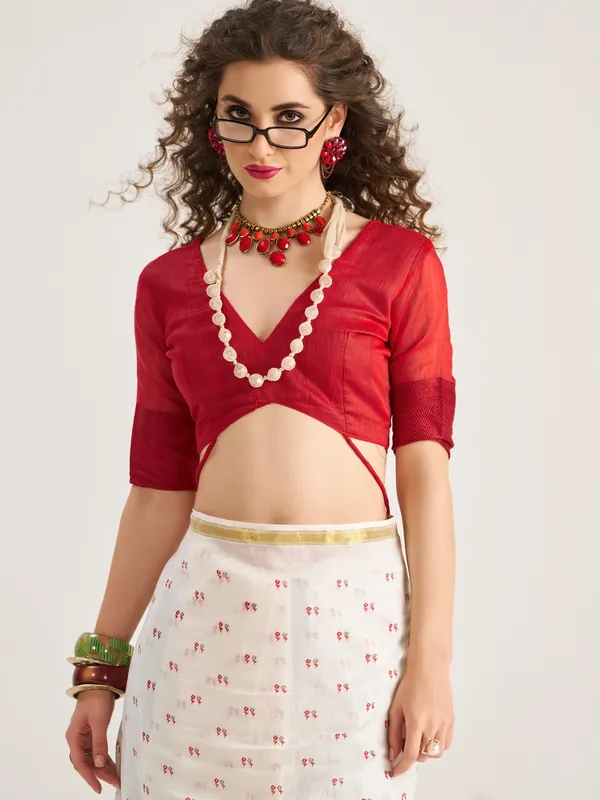 Suha_Womens_Fashion_Ethnic_White_Color_Saree