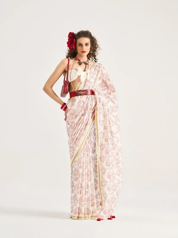 Suha_Womens_Fashion_Ethnic_White_Color_Saree