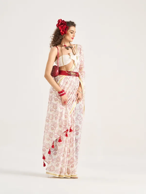 Suha_Womens_Fashion_Ethnic_White_Color_Saree