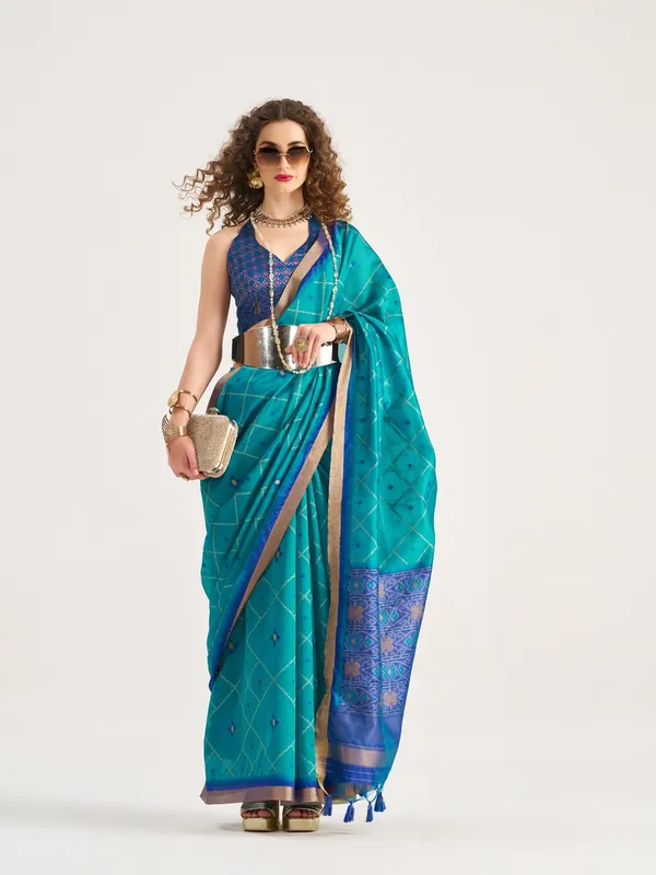 Suha_Womens_Fashion_Ethnic_Blue_Color_Saree