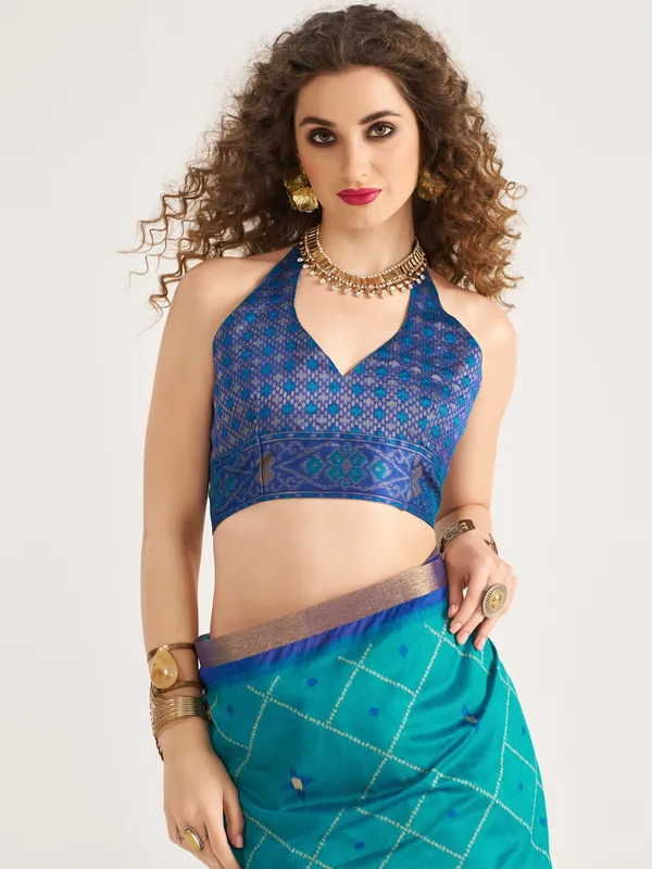 Suha_Womens_Fashion_Ethnic_Blue_Color_Saree