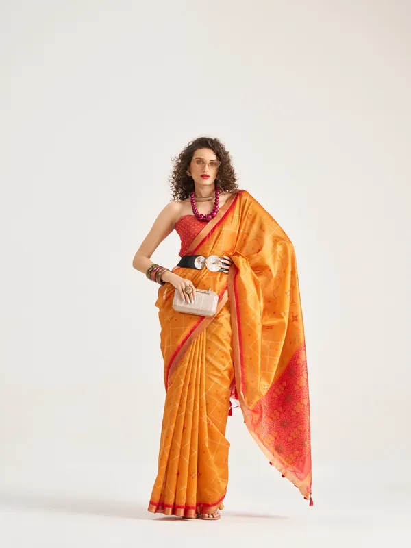 Suha_Womens_Fashion_Ethnic_Mustard_Color_Saree