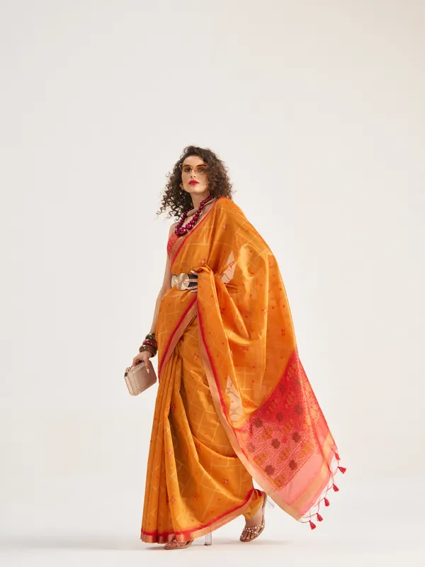 Suha_Womens_Fashion_Ethnic_Mustard_Color_Saree