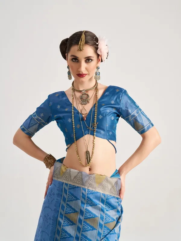 Suha_Womens_Fashion_Ethnic_Blue_Color_Saree