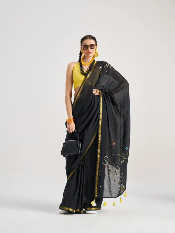 Suha_Womens_Fashion_Ethnic_Black_Color_Saree