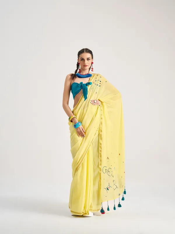 Suha_Womens_Fashion_Ethnic_Yellow_Color_Saree