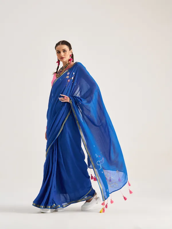 Suha_Womens_Fashion_Ethnic_Blue_Color_Saree