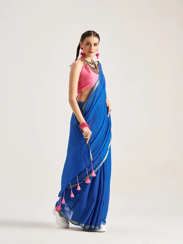 Suha_Womens_Fashion_Ethnic_Blue_Color_Saree