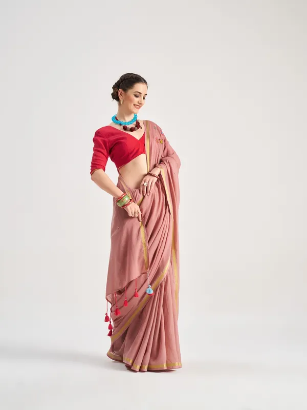 Suha_Womens_Fashion_Ethnic_Pink_Color_Saree