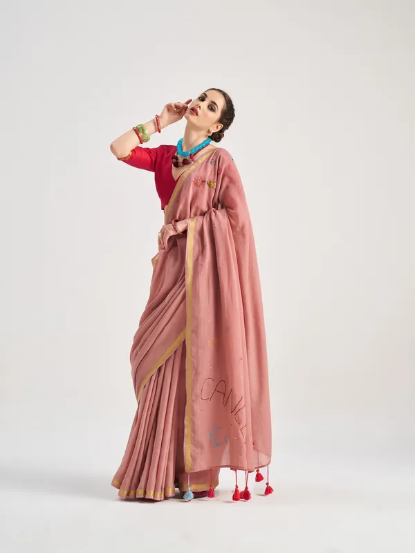 Suha_Womens_Fashion_Ethnic_Pink_Color_Saree