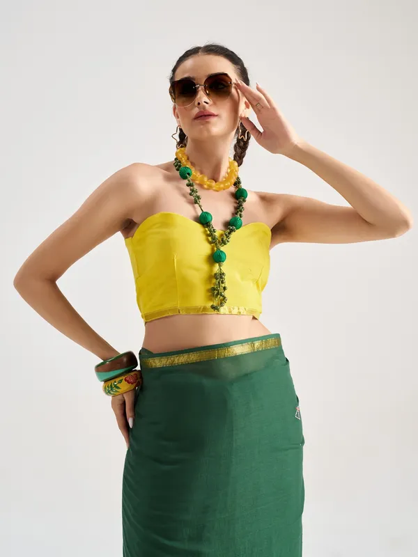 Suha_Womens_Fashion_Ethnic_Green_Color_Saree