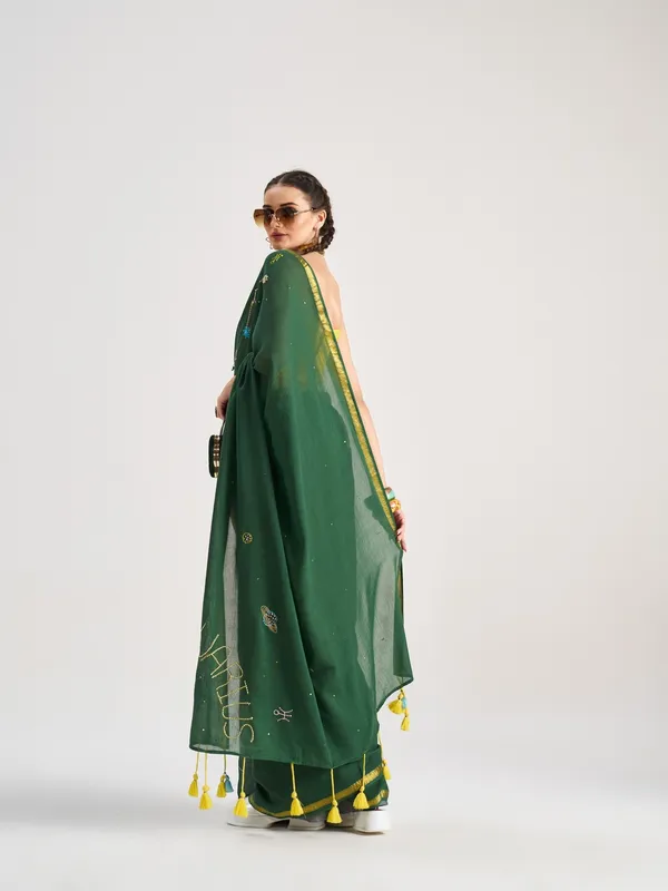 Suha_Womens_Fashion_Ethnic_Green_Color_Saree