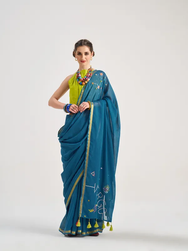 Suha_Womens_Fashion_Ethnic_Blue_Color_Saree