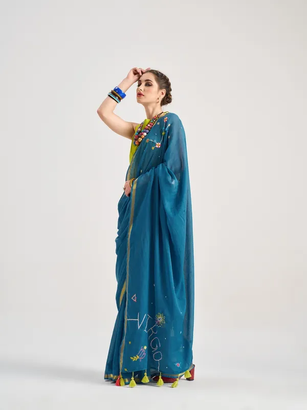 Suha_Womens_Fashion_Ethnic_Blue_Color_Saree