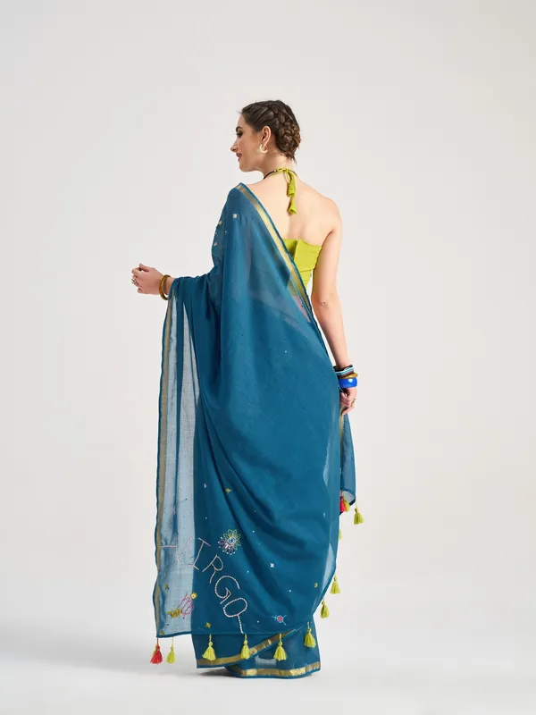 Suha_Womens_Fashion_Ethnic_Blue_Color_Saree