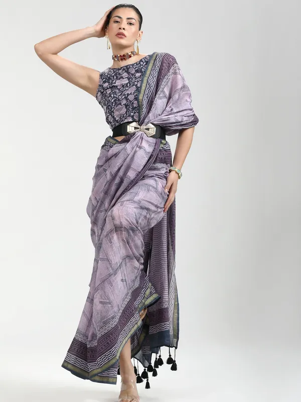 Suha_Womens_Fashion_Ethnic_Purple_Color_Saree
