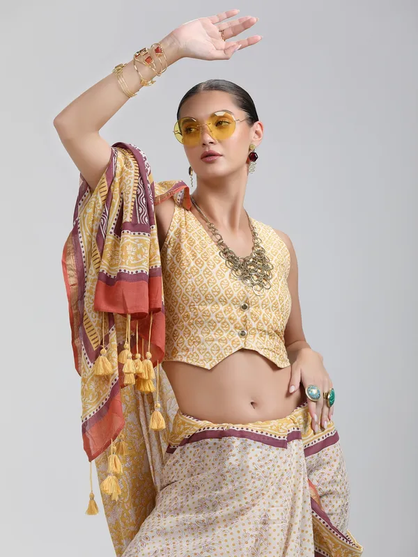 Suha_Womens_Fashion_Ethnic_Yellow_Color_Saree