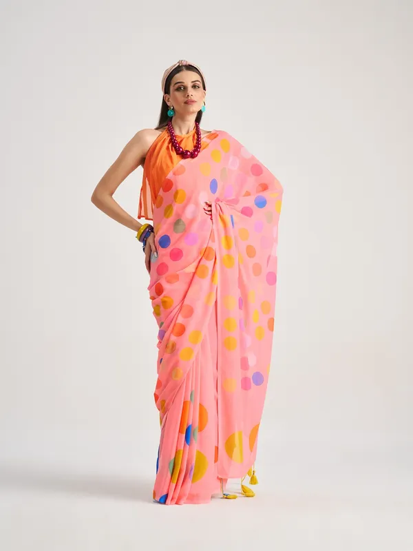 Suha_Womens_Fashion_Ethnic_Peach_Color_Saree