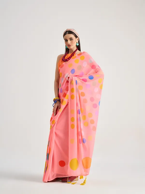 Suha_Womens_Fashion_Ethnic_Peach_Color_Saree