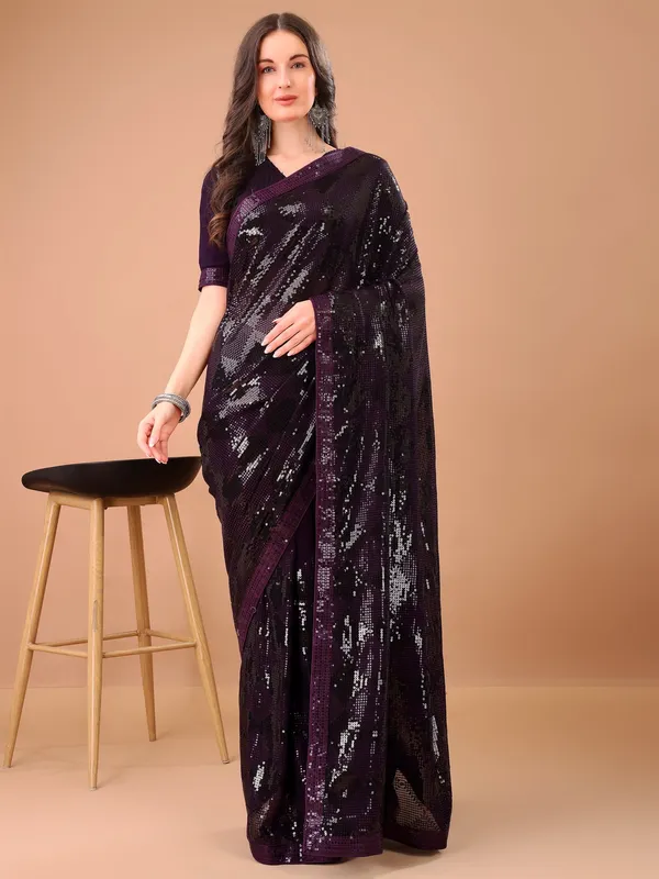 Suha_Womens_Fashion_Ethnic_Party_Wear_Purple_Color_Saree