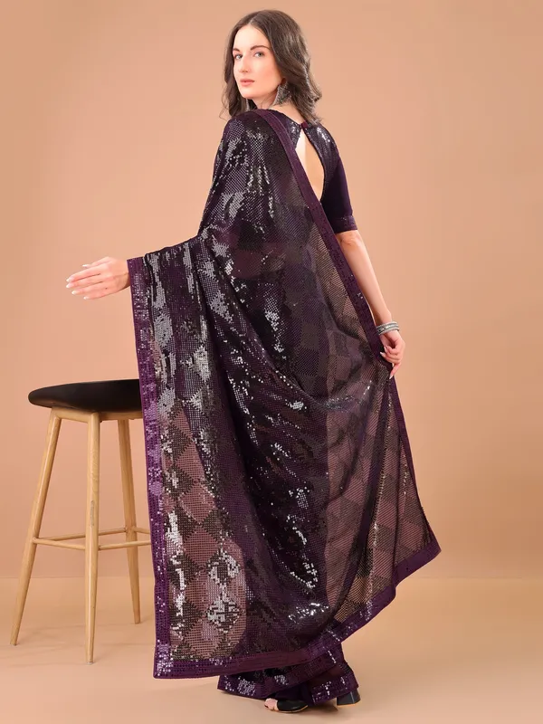 Suha_Womens_Fashion_Ethnic_Party_Wear_Purple_Color_Saree