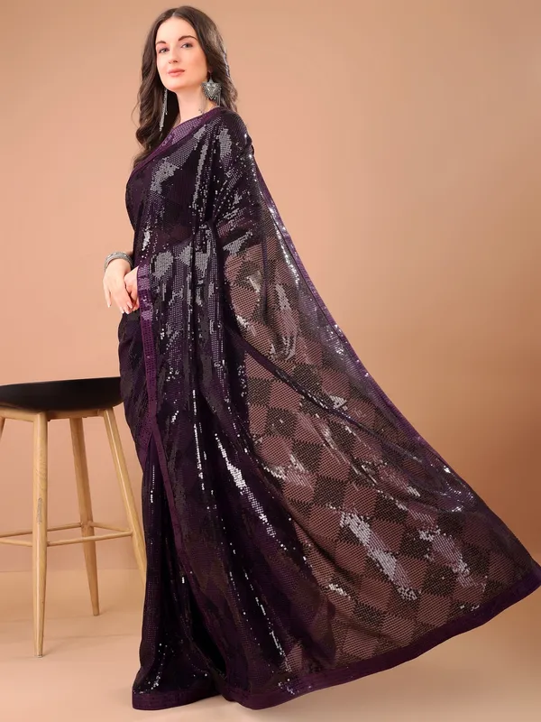 Suha_Womens_Fashion_Ethnic_Party_Wear_Purple_Color_Saree