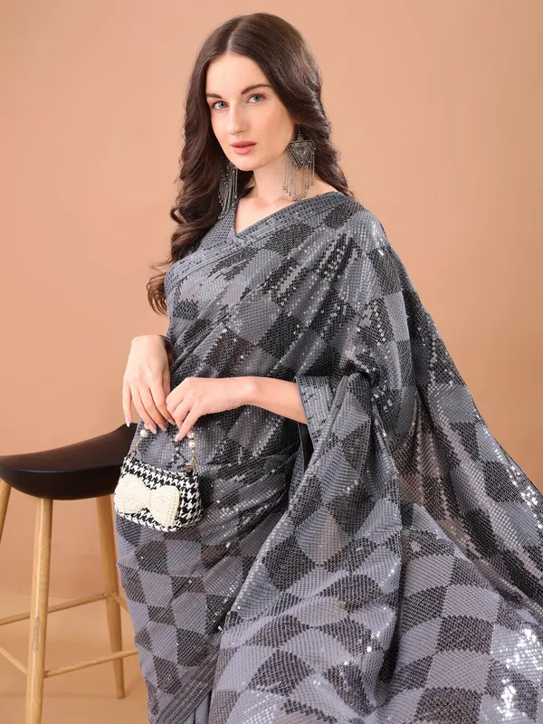 Suha_Womens_Fashion_Ethnic_Party_Wear_Grey_Color_Saree