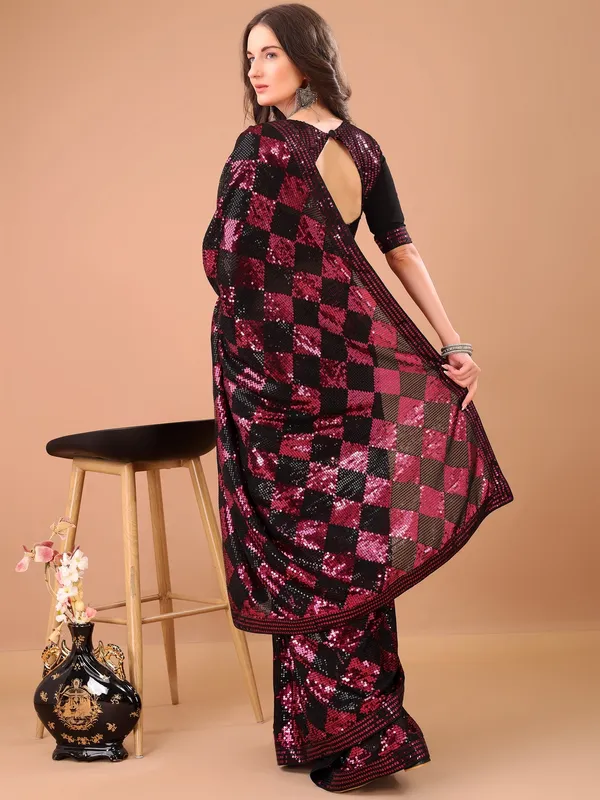Suha_Womens_Fashion_Ethnic_Party_Wear_Red_Color_Saree
