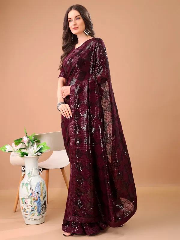 Suha_Womens_Fashion_Ethnic_Party_Wear_Maroon_Color_Saree