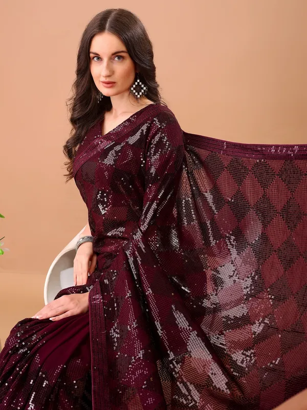 Suha_Womens_Fashion_Ethnic_Party_Wear_Maroon_Color_Saree