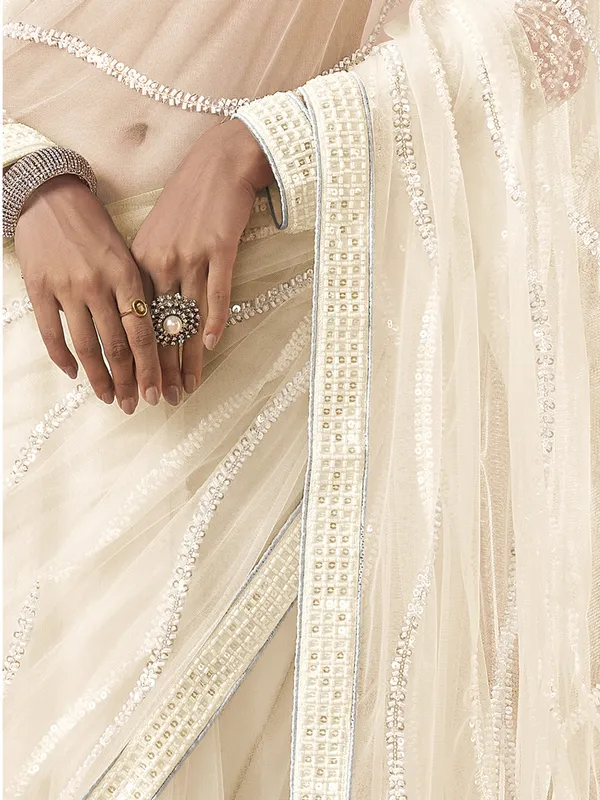 Suha_Womens_Fashion_Ethnic_Party_Wear_White_Color_Saree