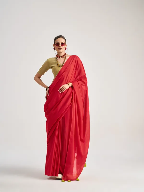 Suha_Womens_Fashion_Valentine_Party_Wear_Red_Color_Sarees